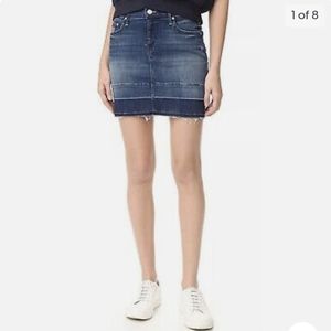 The Undone Hem Mini Skirt in Dark GraffitiMOTHER